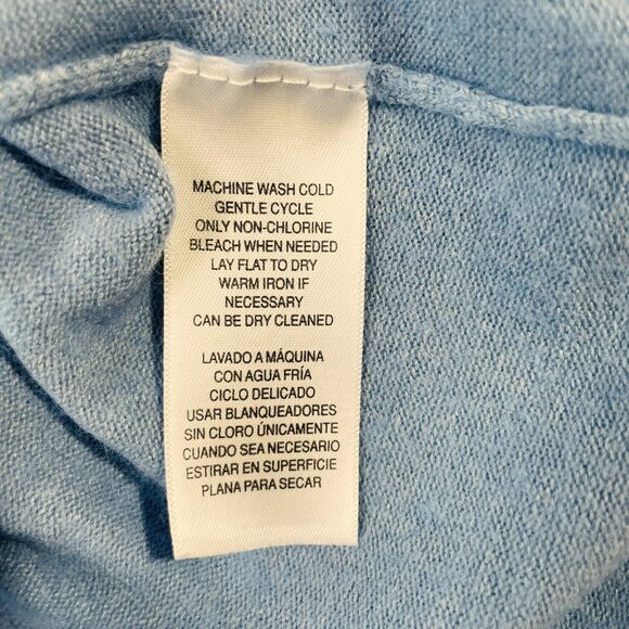 Jones New York Silk Angora Blend Mock Neck Sweater Light Blue Size LP - Picture 13 of 13